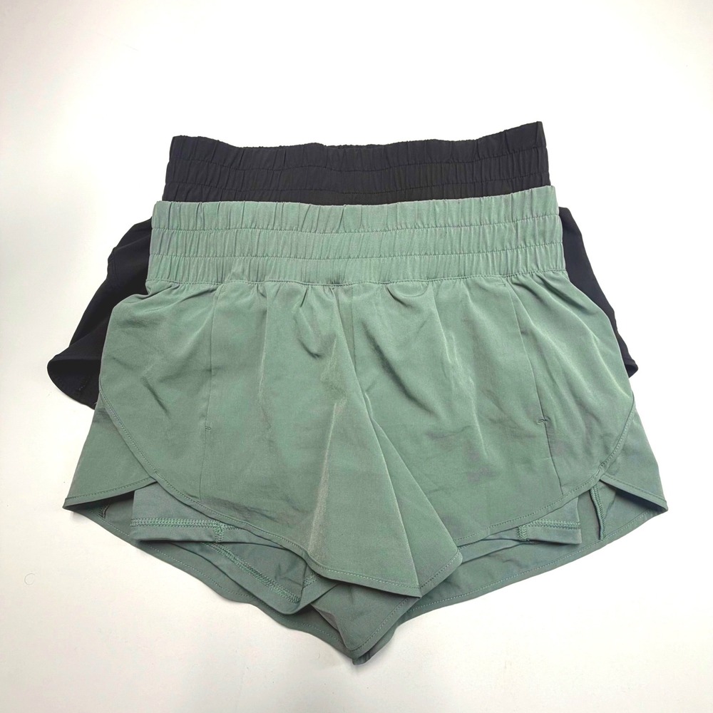 AVIA Running Shorts Bundle Small Black Sage Green Lined Athletic Activewear